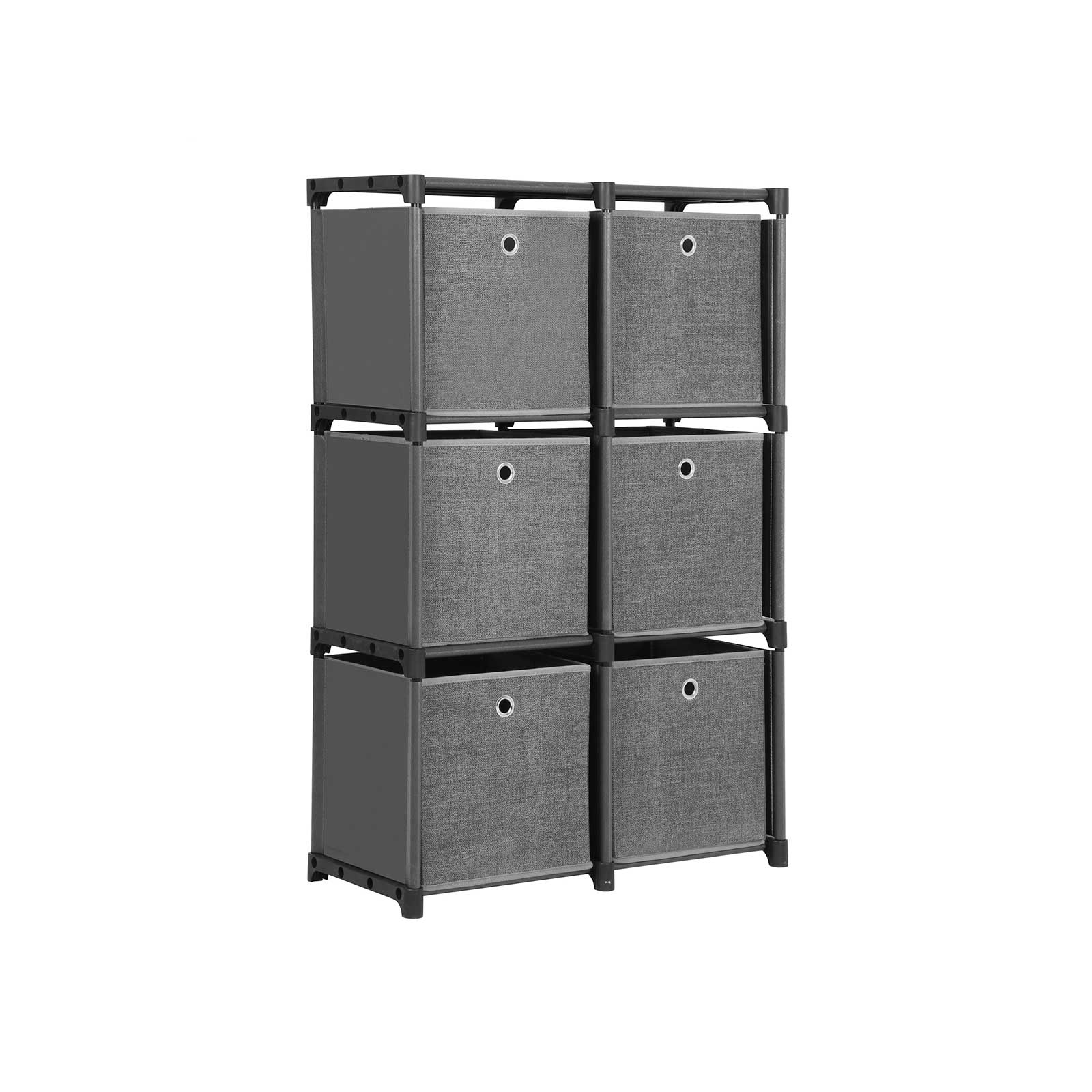 Ladder Storage Unit, 6 Cubes with 6 Storage Boxes, DIY Closet Organiser, Multifunctional with Modular Design, 2
