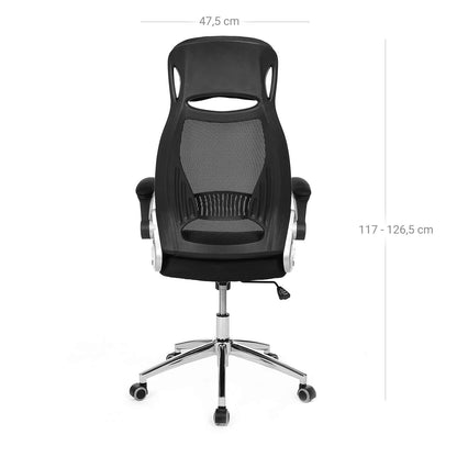 Office chair sale, black office chair, small office chair, office desk chair, H117-126.5 cmXW47.5 cm- SONGMICS