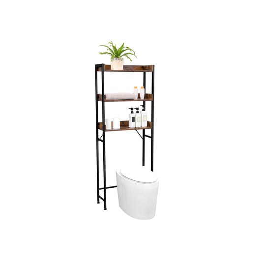 3-Tier Over-The-Toilet Rack, Space-Saving Bathroom Storage Shelf, Stable, Easy to Assemble, Washing Machine Storage Rack