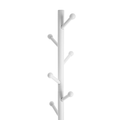 VASAGLE - Coat Rack Free Standing Coat Tree with 7 Rounded Hooks, Wood Hall Tree, Entryway Coat Stand for Clothes, Hats, Purses