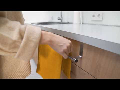 Over Door Towel Rail, Extendable Towel Holder for Cupboard Drawer Cabinet, Stainless Steel, Tatkraft Spread, 5